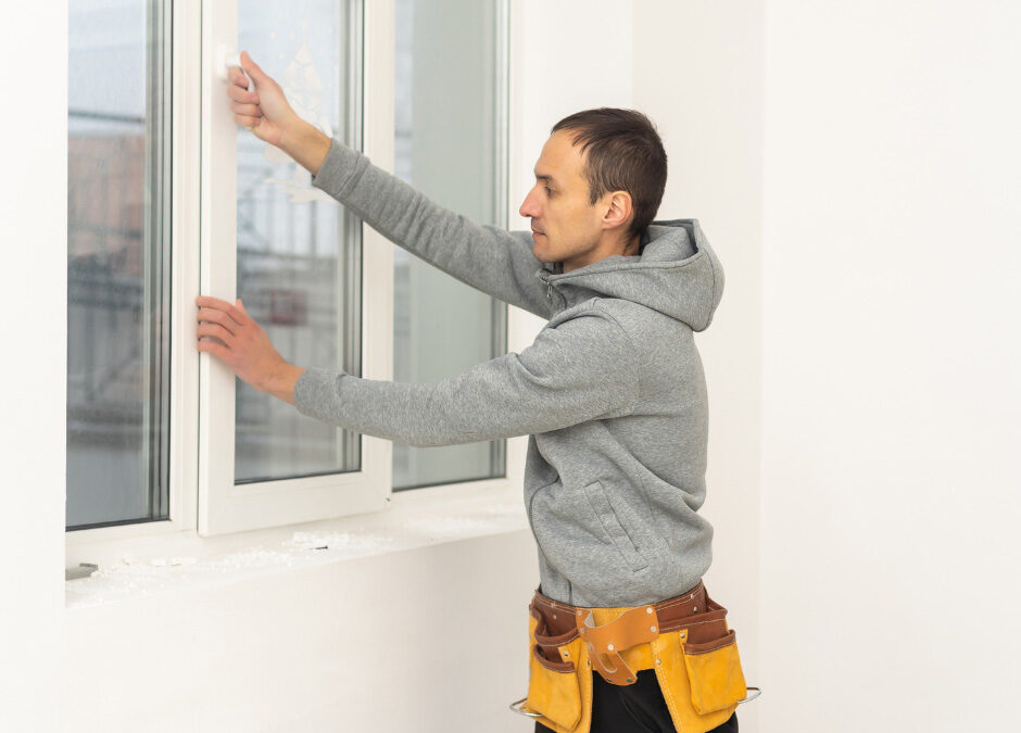A man fixing a window